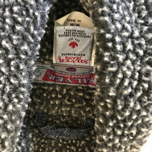 SILVER JEANS WOMEN DENIM SHERPA LINE JACKET SIZE M - Picture 9 of 9